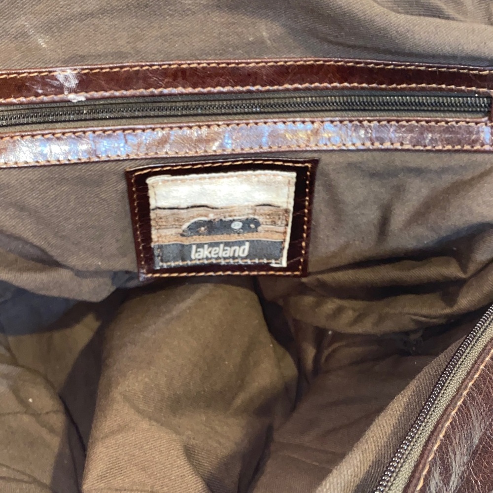 Vintage Lakeland Chic Dark Brown Leather Travel Duffel Bag - Picture 5 of 5